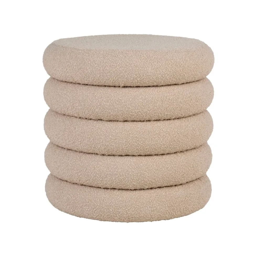Brooklyn puff med lagring beige ø44 cm