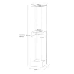 Diskré toalettpapirholder med hjul hvit 80,5 cm