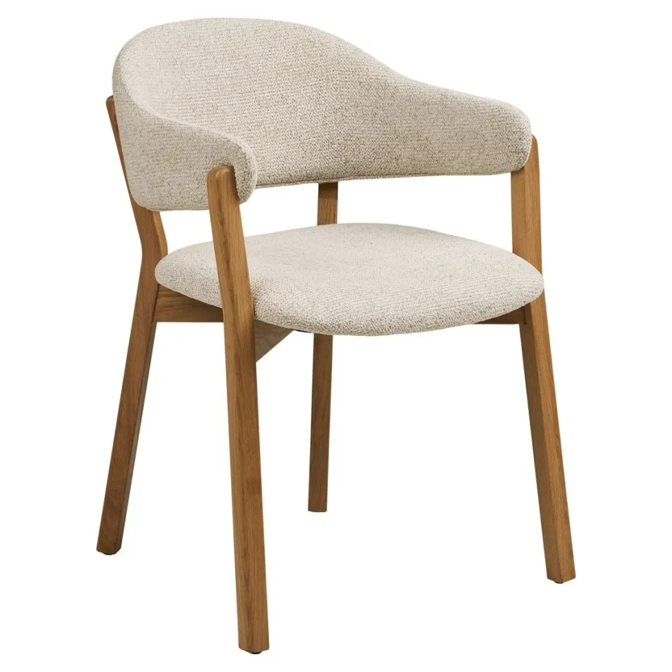 Dunkirk spisestol med armlener natur/beige
