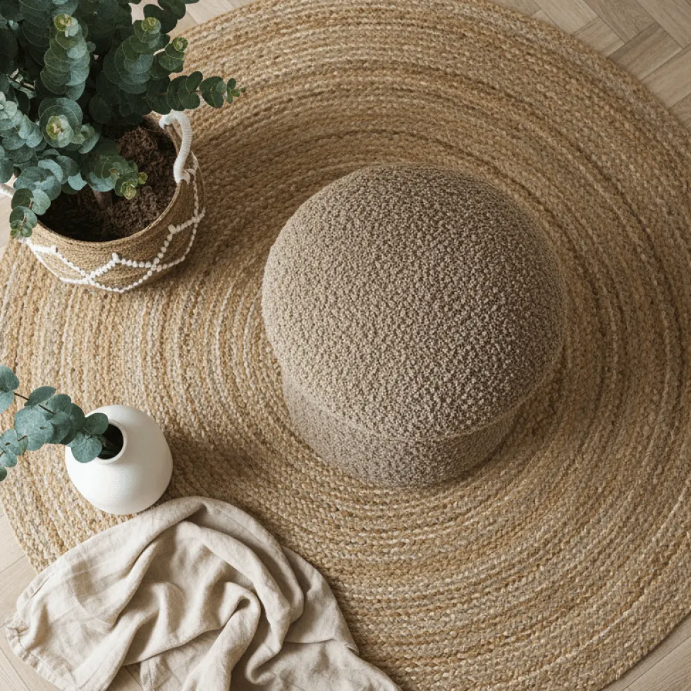 Enna puff brun ø45 cm
