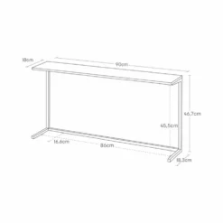 Frittstående hylle til kjøkkenbenk sort 90 x 46,7 cm