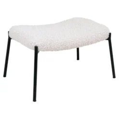 Glasglow sett lounge stol og puff hvit