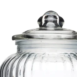 Glasskrukke med lokk 2,2 liter riller glass