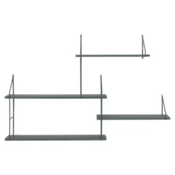 Harlem vegghylle grønn metall/tre 99 cm