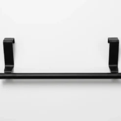 Håndkleholder, sort rustfritt metall