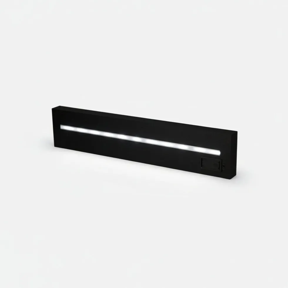 Hylle med LED-lys sort