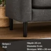 Klassisk møbelben, sort tre