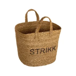 Kurv bag flettet Strikk 37 x 32 cm