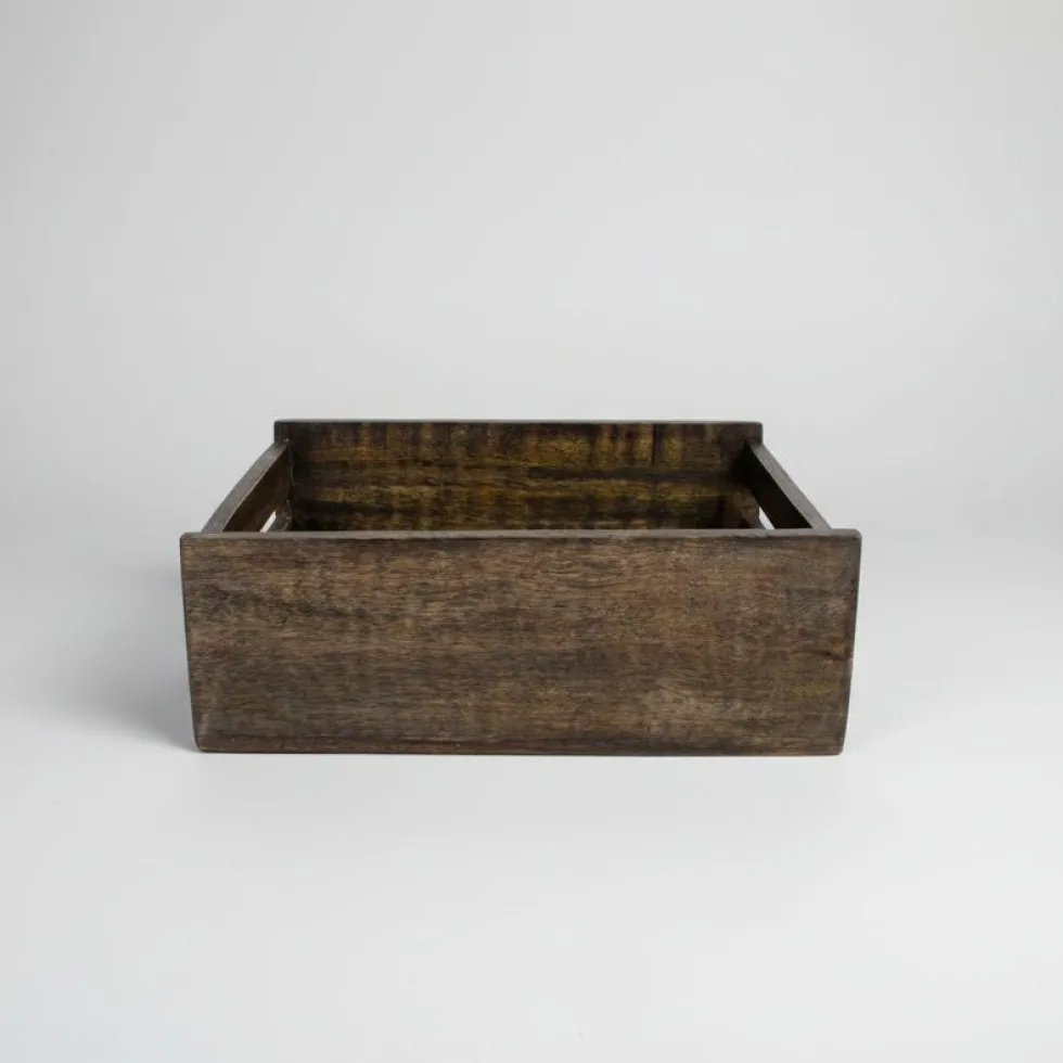 Kurv brunsort mangotre 31 x 25 x 11 cm