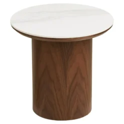 Noli sidebord keramikk hvit/mørk brun ø40 cm