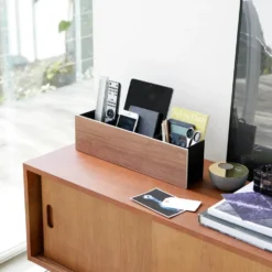 Oppbevaringsboks med skillevegger sort 45 cm