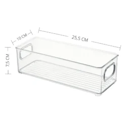 Oppbevaringsboks transparent 25 x 10 cm
