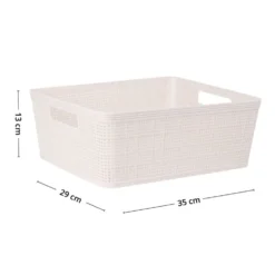 Oppbevaringskurv sandfarget 35 x 29 x 13 cm
