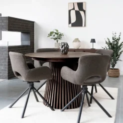 Osaka spisebord smoked oak veneer, uttrekkbart 120-240 cm