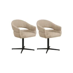 2-pk Dover dreibar spisestol sandmelert med sorte ben