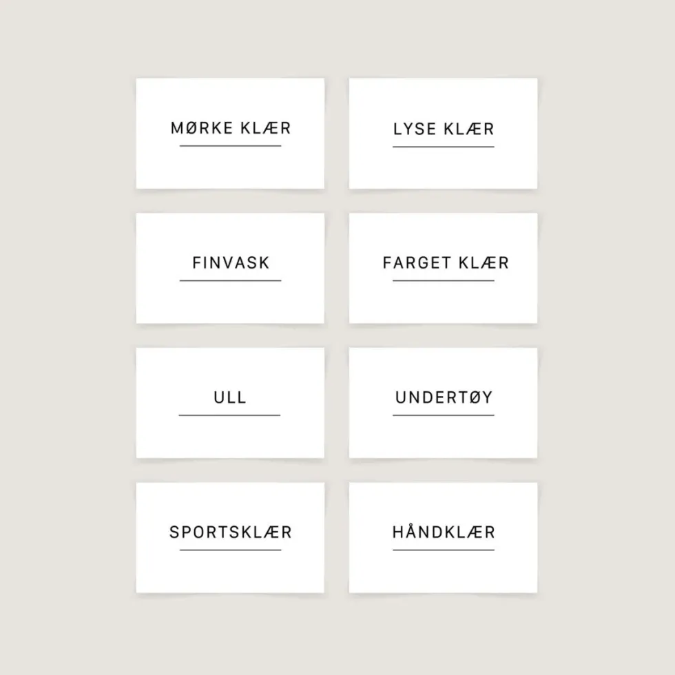 8-pk Etiketter klesvask
