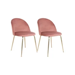 2-pk Geneve velvet rosa/messing spisestol
