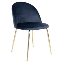 2-pk Geneve velvet spisestol blå