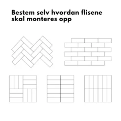 24-pk Hailey grå selvklebende veggfliser