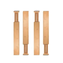 4-pk Justerbar skuffedeler, bambus