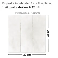 8-pk Katja lys grå selvklebende fliser