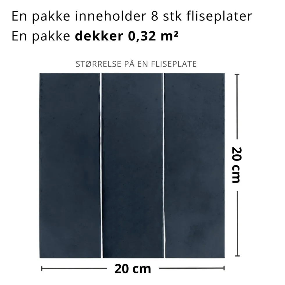 8-pk Katja midnattsblå selvklebende fliser