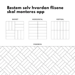 8-pk Katja olivengrønn selvklebende fliser