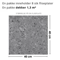 8-pk Lisboa Terrazzo grå selvklebende fliser