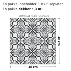8-pk Lisbonne selvklebende fliser