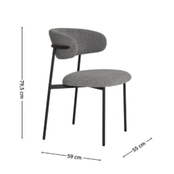 2-pk Mira lysegrå spisestol
