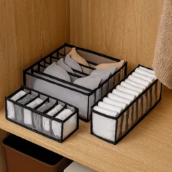 3-pk oppbevaringsbokser til garderobe