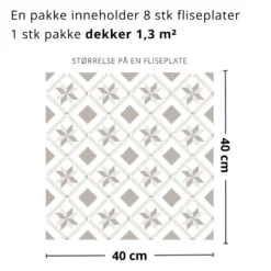 8-pk Oslo mini selvklebende fliser