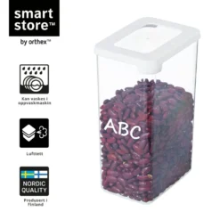 4-pk SmartStore vision oppbevaringsboks med lokk 1,6 liter