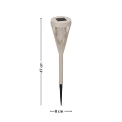 3-pk Solcellelykt beige 8 x 47 cm