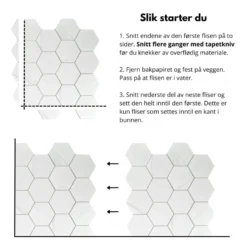 10-pk Stein hexagon marmor veggfliser