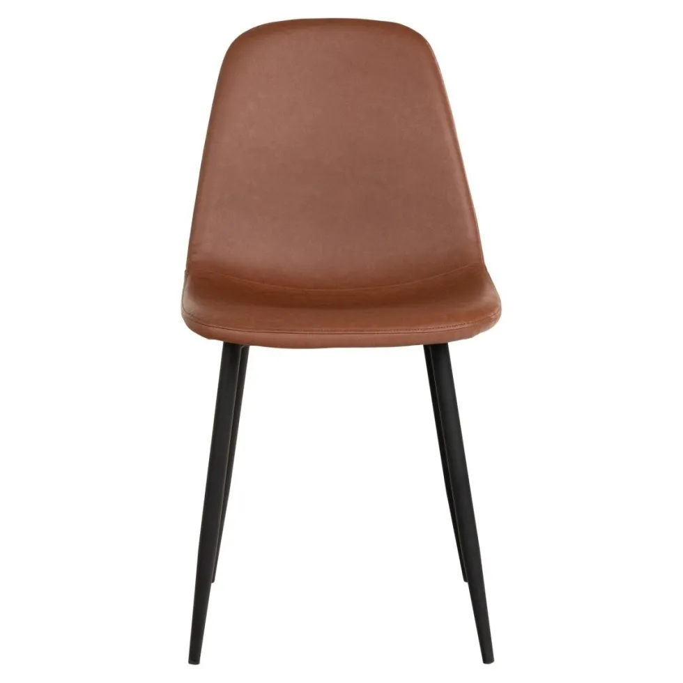 2-pk Stockholm spisestol brun PU-skinn
