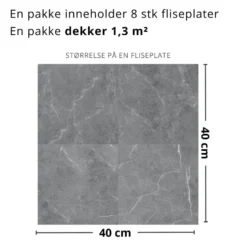 8-pk Verona marmor selvklebende fliser