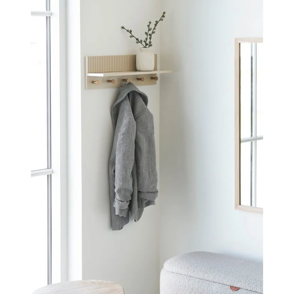 Rocca vegghylle beige med kroker