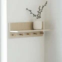 Rocca vegghylle beige med kroker