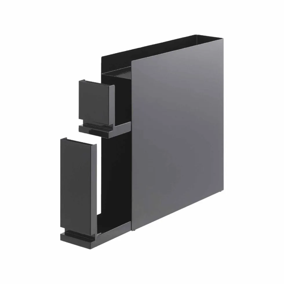 Skyvbar krydderhylle sort magnetisk 50 x 52,5 cm