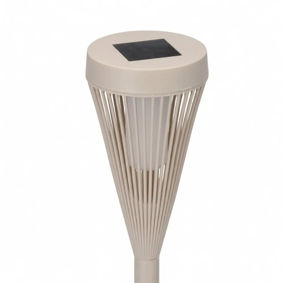 Solcellelykt beige 8 x 47 cm
