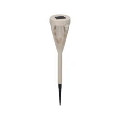 Solcellelykt beige 8 x 47 cm