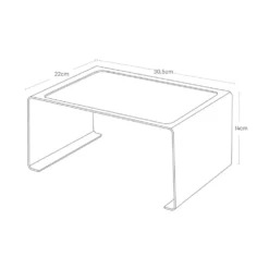 Stabelbar hylle bred sort 30,5 x 22 cm