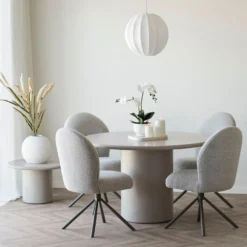 Stor rund vase keramisk hvit ø 30 cm