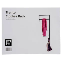 Trento vegghengt klesstativ sort metall 82 cm