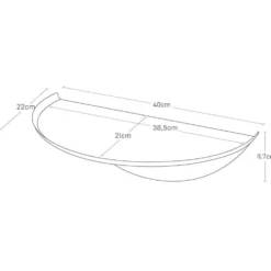 Vegghylle halvrund sort 40 cm