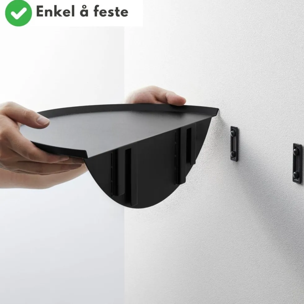 Vegghylle halvrund sort 40 cm